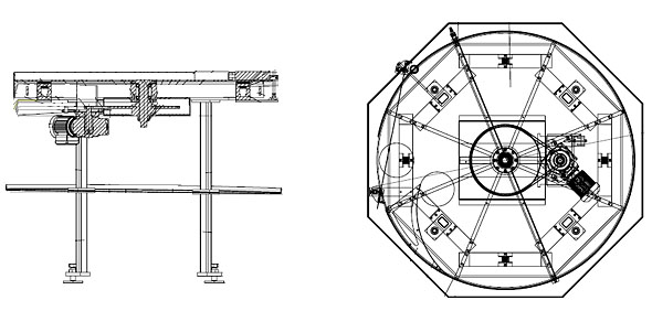KBH circular-storage table - technical drawing