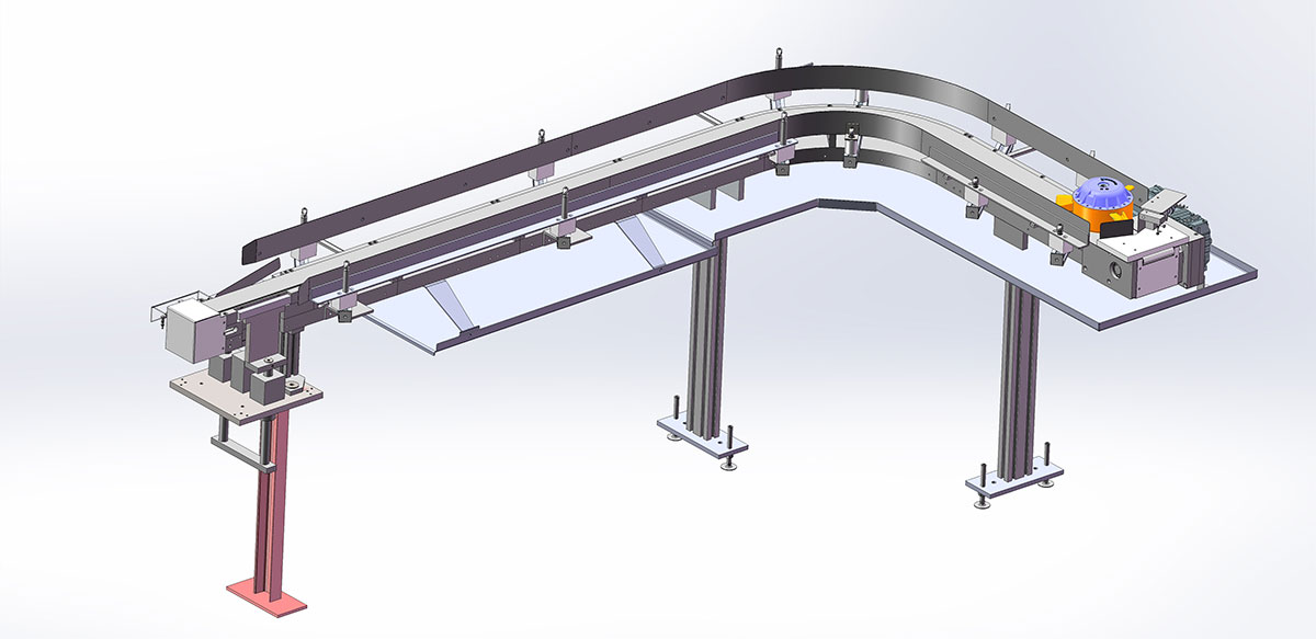 Technical drawing 3D – Flat Chain Conveyor