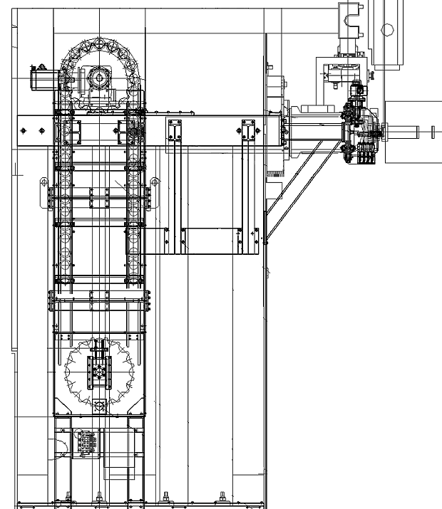 tool magazine vertical - technical drawing